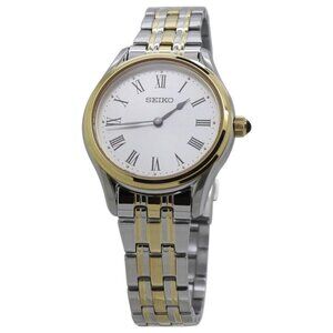 NWT Authentic Seiko Quartz White Dial Two-tone Women's Watch